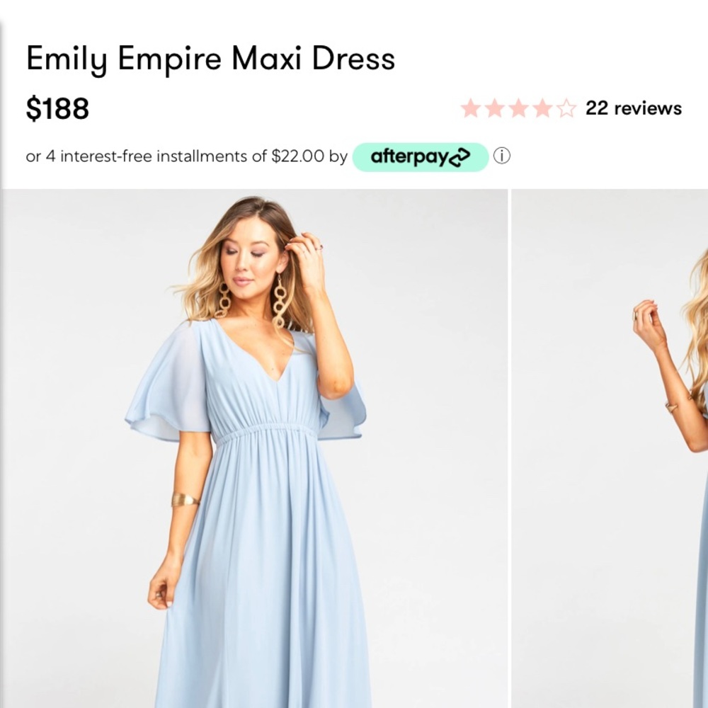 Show Me Your MuMu - Emily Empire Maxi Dress - Steel Blue Chiffon